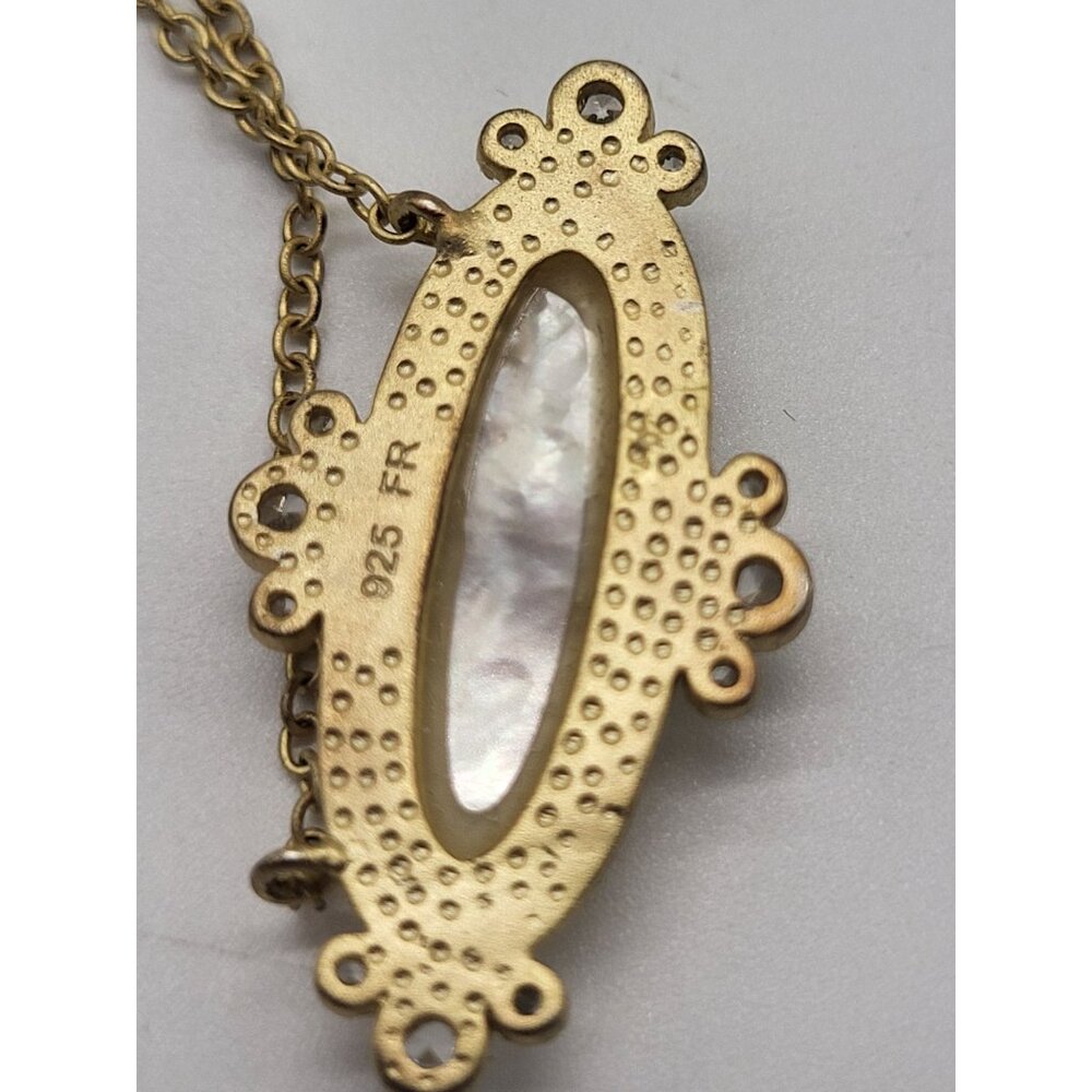 Freida Rothman Amazonian Allure Necklace 925 14K Gold Plated Mother of Pearl - Picture 7 of 10